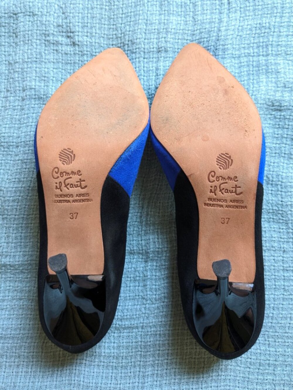 Comme il Faut Tango Dance Shoes BA Blue Black Suede Size 37 US 6.5 3.5" Heels - Picture 8 of 8